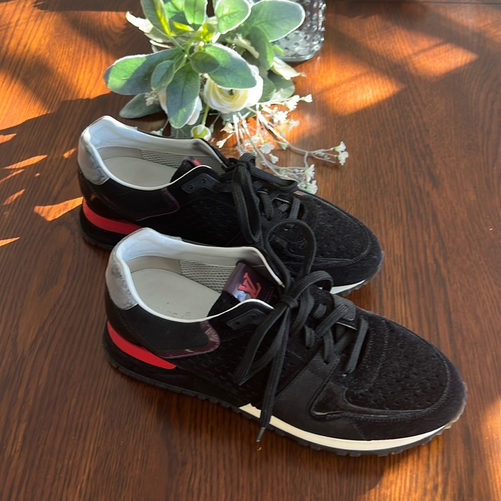 Louis Vuitton Black Perforated Sneakers